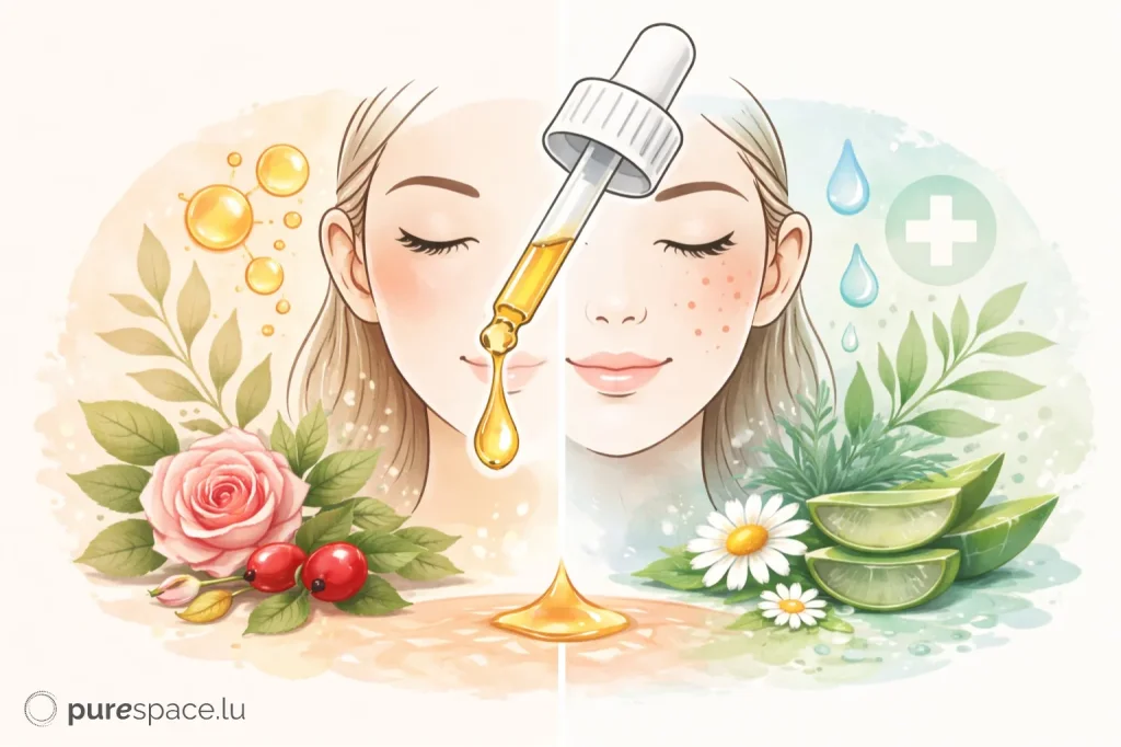 Sérum visage bio: deux approches essentielles
