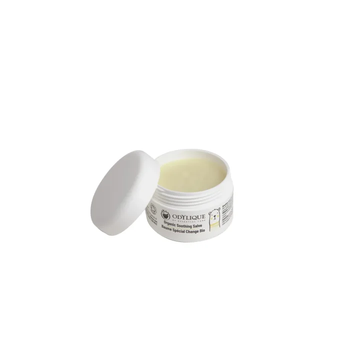 Baume Spécial Change Bébé Odylique 50g texture crème pot ouvert