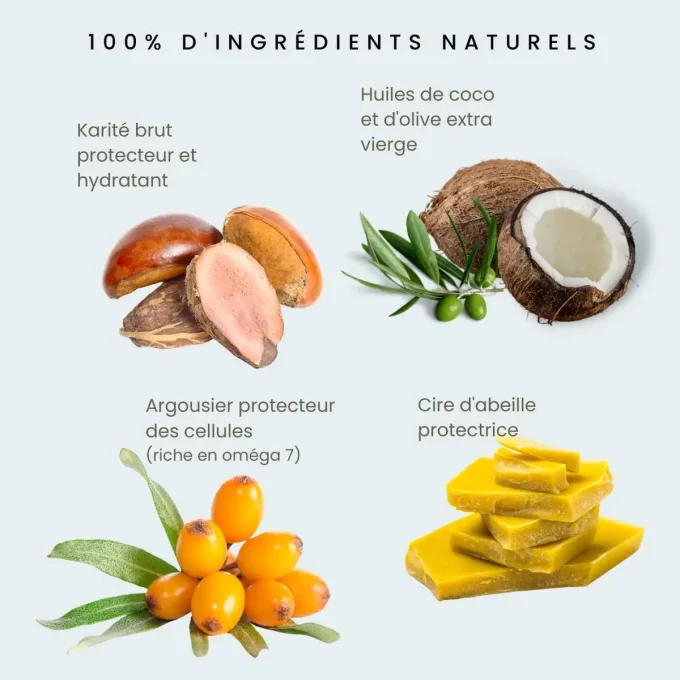 Odylique Baume Ultra Riche échantillon – ingrédients karité, coco, olive, argousier, cire d'abeille