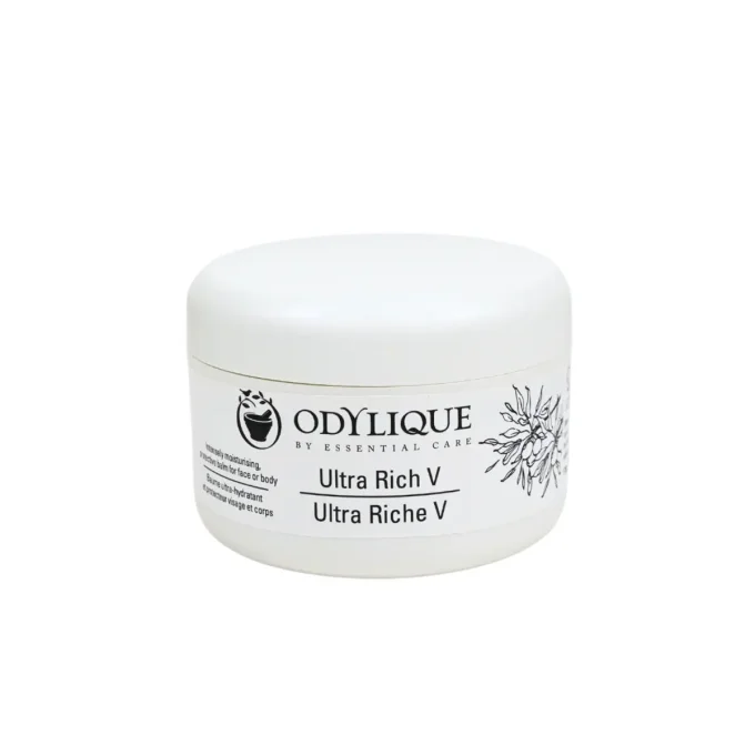 Odylique Baume Ultra Riche V – pot fermé fond blanc, baume visage et corps