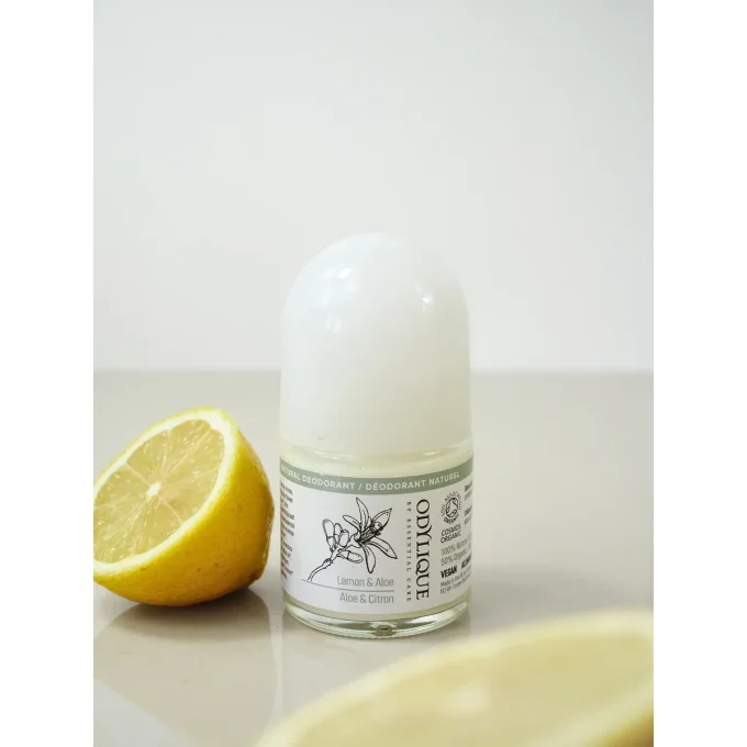 Déodorant Naturel Odylique Aloe & Citron 50ml avec demi-citron frais
