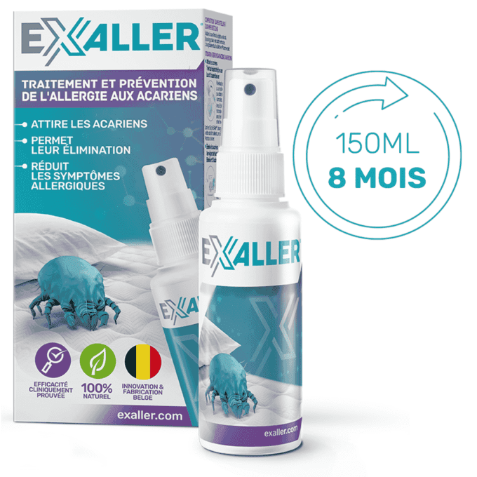 Spray anti-acariens ExAller 150 ml avec durée d’utilisation jusqu’à 8 mois, solution naturelle contr