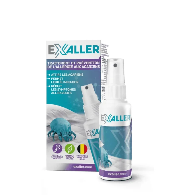 Flacon et boîte du spray anti-acariens ExAller 150ml