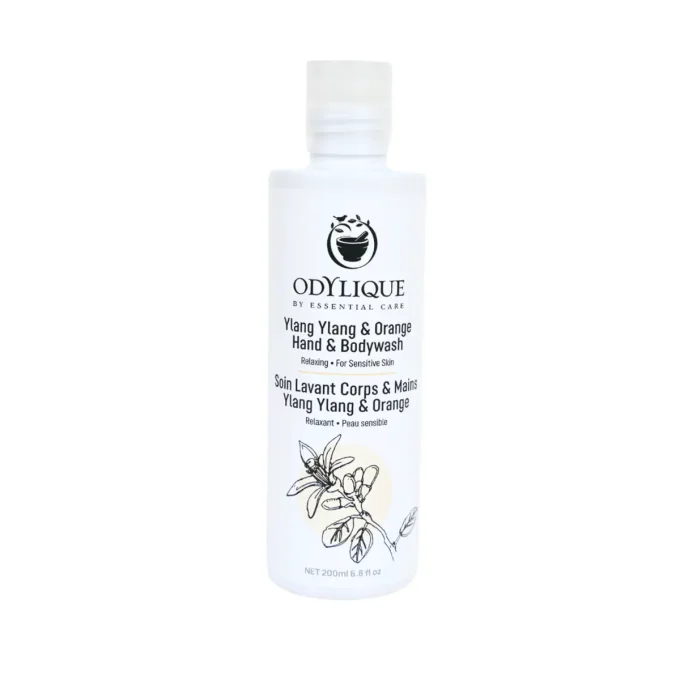 Odylique Gel Douche Ylang-Ylang & Orange Bio 200ml – flacon seul fond blanc