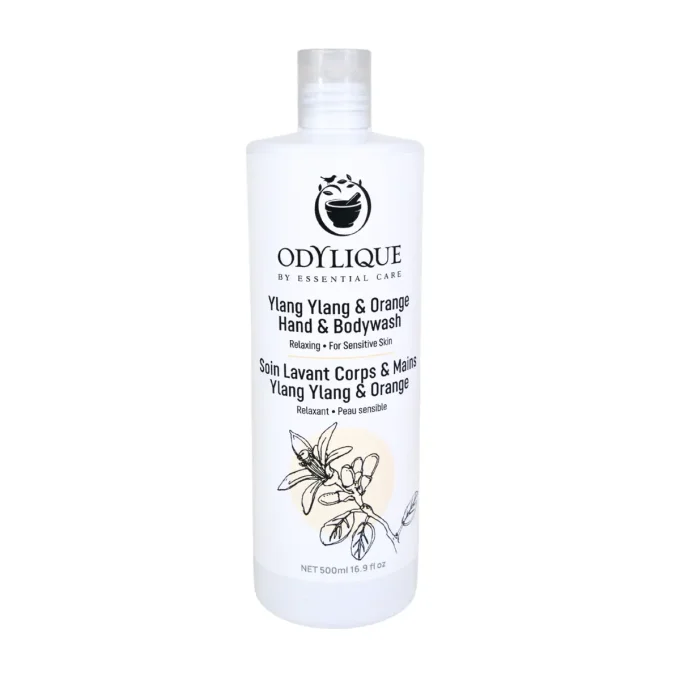 Odylique Gel Douche Ylang-Ylang & Orange Bio 500ml – flacon seul fond blanc