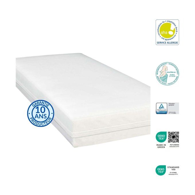 Housse anti-acariens Softsan Extra Doux avec certifications OEKO-TEX, TÜV, SAS et FKT