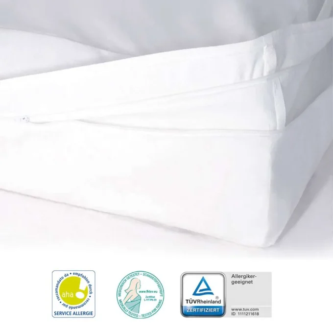 Certifications TÜV, FKT et Service Allergie housse Softsan Protect Plus