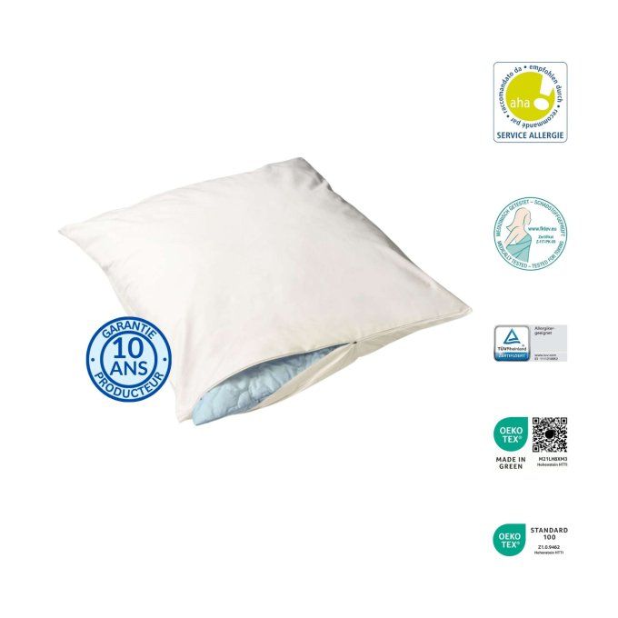 Housse anti-acariens pour oreiller Softsan Extra Doux avec certifications et labels qualité