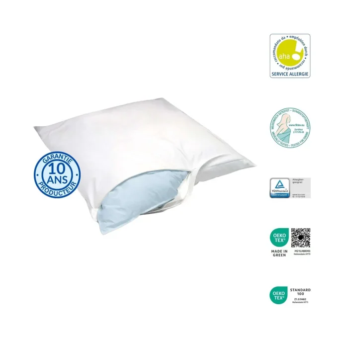 Housse anti-acariens oreiller Softsan Protect Plus – certifiée TÜV, OEKO-TEX et Service Allergie