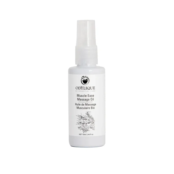 Odylique Huile de Massage Musculaire Bio 70ml – flacon spray fond blanc