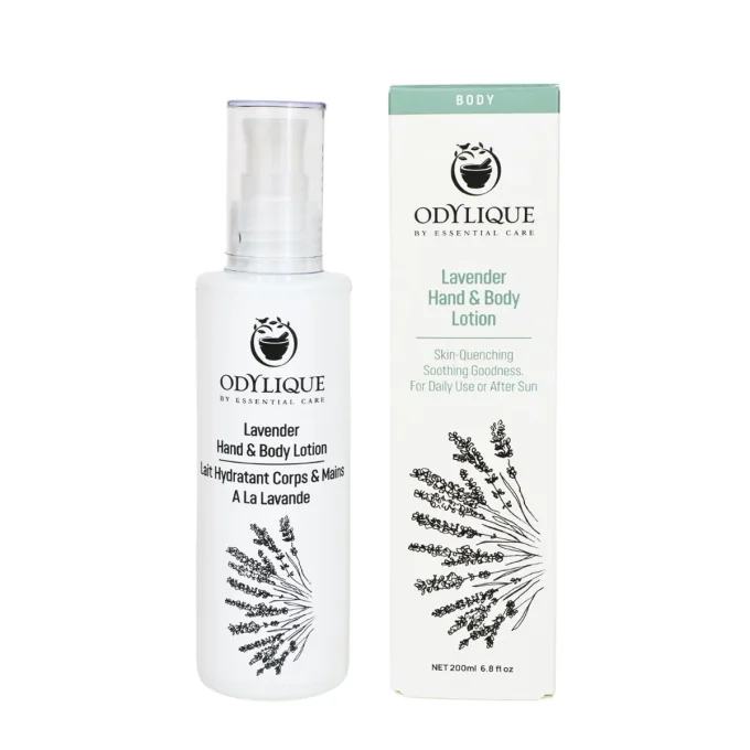 Lait Hydratant Corps & Mains Lavande Odylique 200ml – flacon et boîte