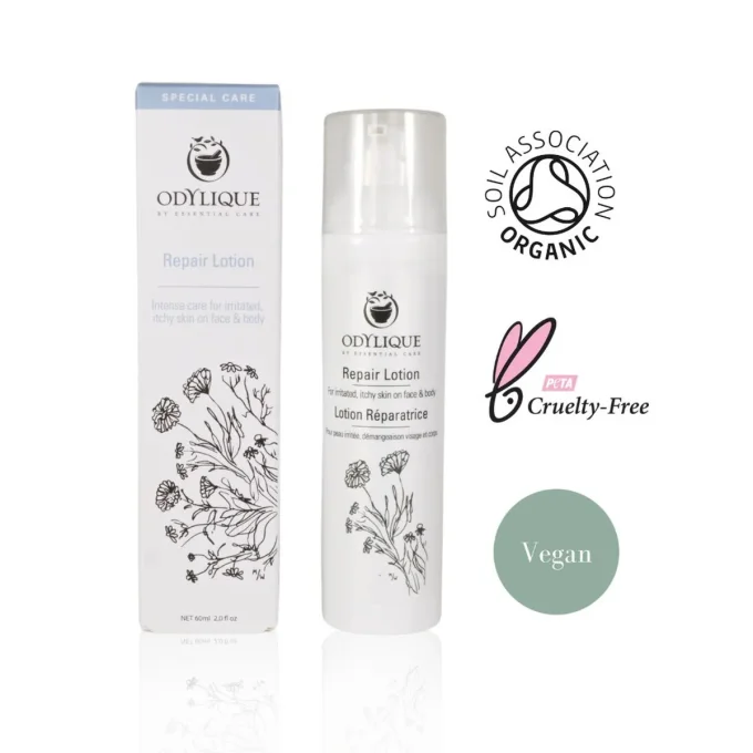 Odylique Lotion Réparatrice 60ml – Soin bio pour peau irritée, Vegan & Cruelty-Free