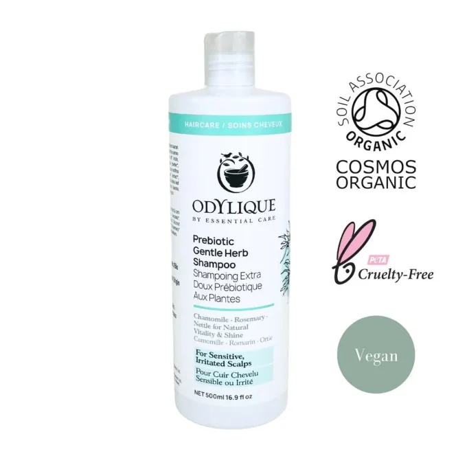 Shampoing Extra Doux Prébiotique aux Plantes Odylique 500ml bio Cosmos Organic vegan