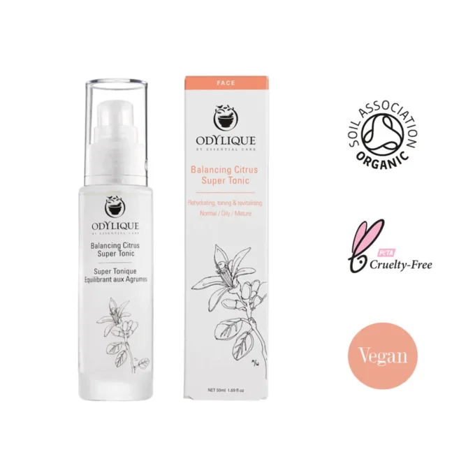 Odylique Super Tonique Équilibrant aux Agrumes 50ml – certifié bio, vegan, cruelty-free